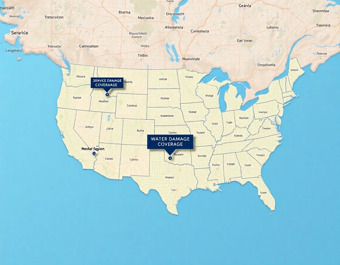 Water Damage Service Areas Map